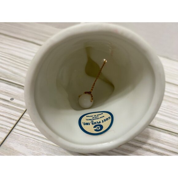 VTG White Porcelain Angel Bell Ornament Cost Plus Star Details - Picture 5 of 5